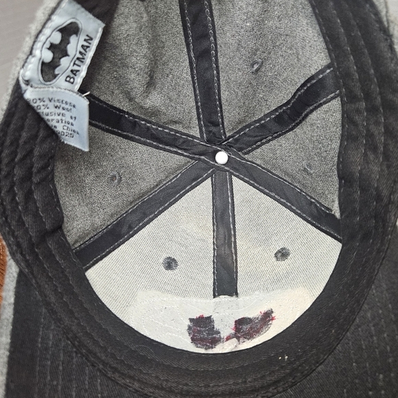 Batman Baseball Cap Wool Blend Adjustable Gray - Picture 5 of 6